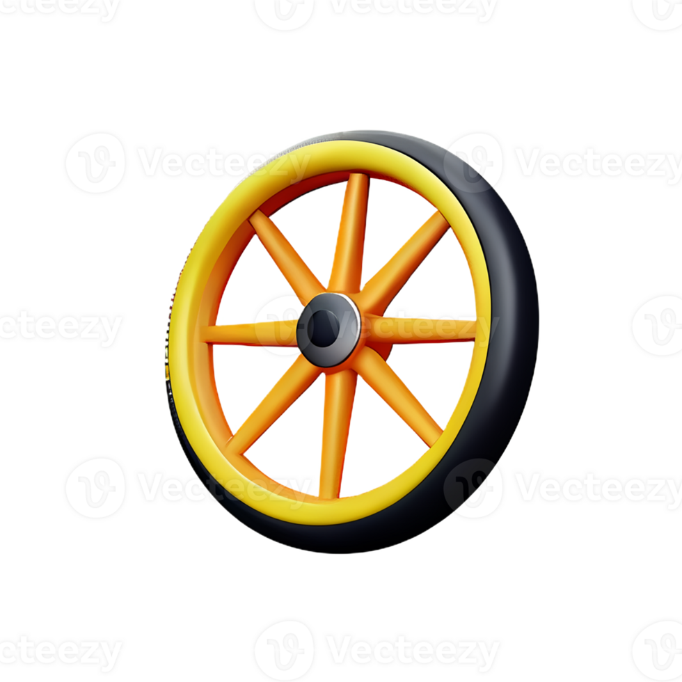 wheel 3d rendering icon illustration png