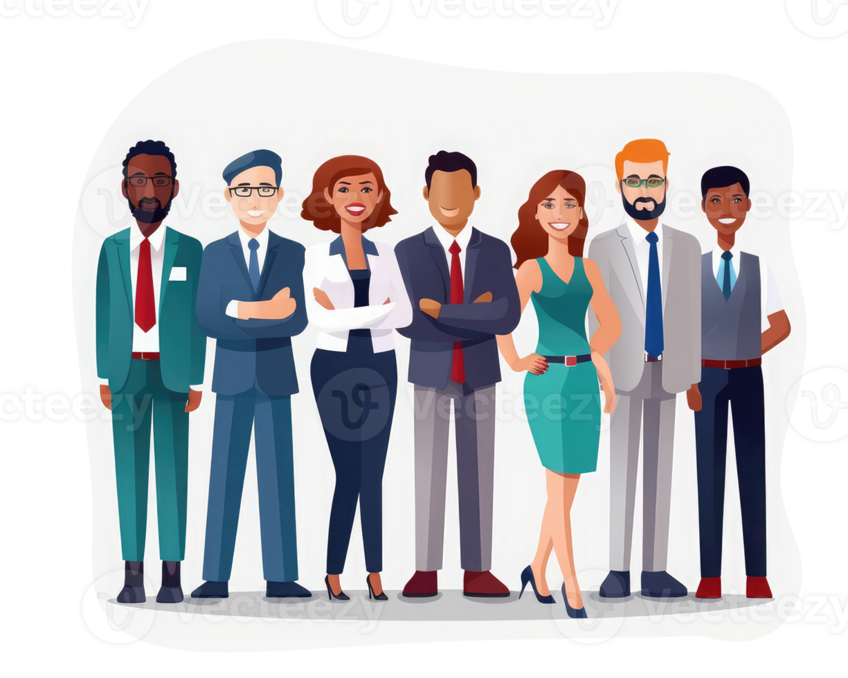 business attire, such as men and women in suits . AI Generated png
