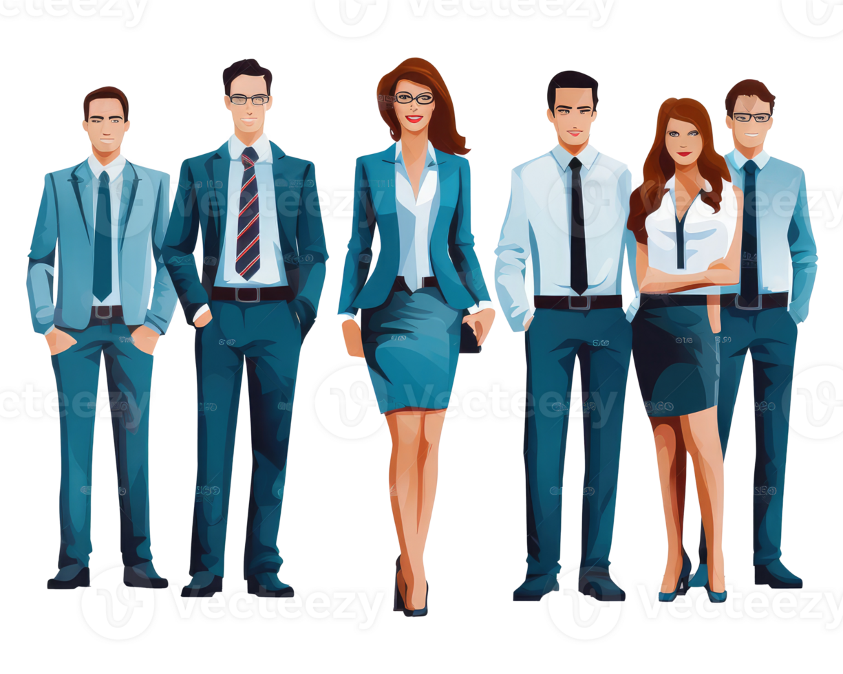 business attire, such as men and women in suits . AI Generated png