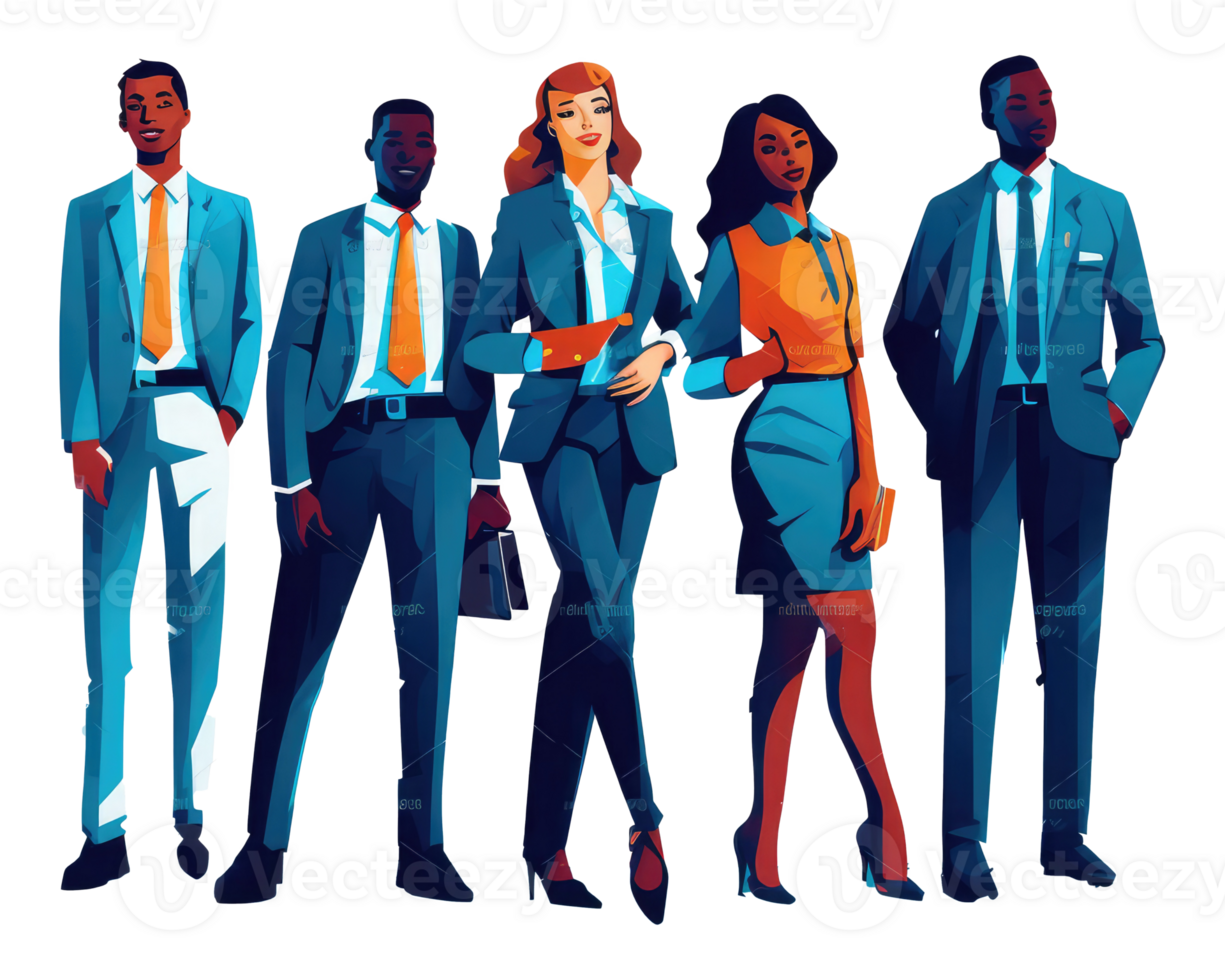business attire, such as men and women in suits . AI Generated png