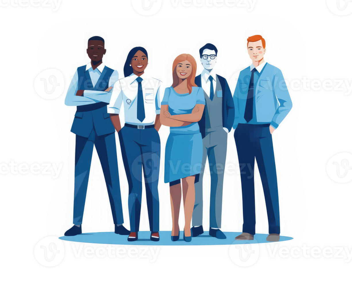 Group of various professionals standing together Smile and dress professionally . AI Generated png
