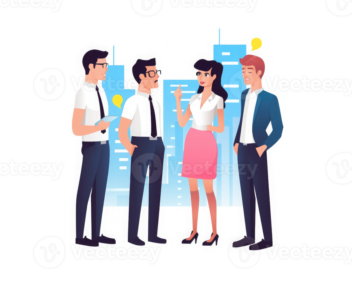 team talking and listening to each other in the office . AI Generated png