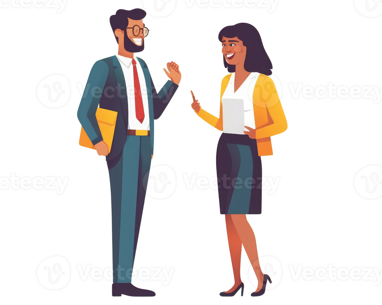 Business people talking to each other happy . AI Generated png