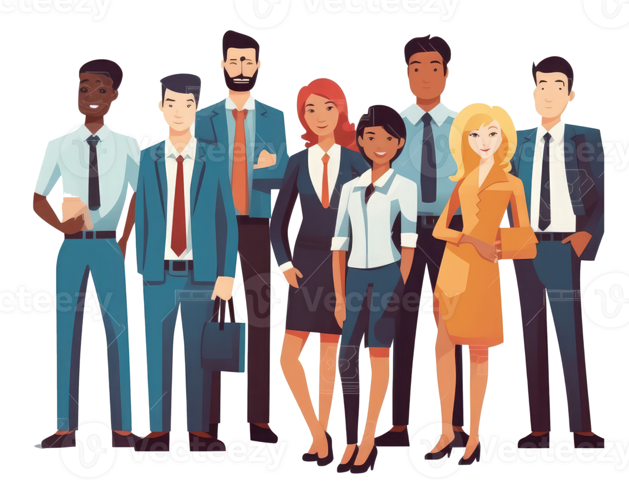 business attire, such as men and women in suits . AI Generated png