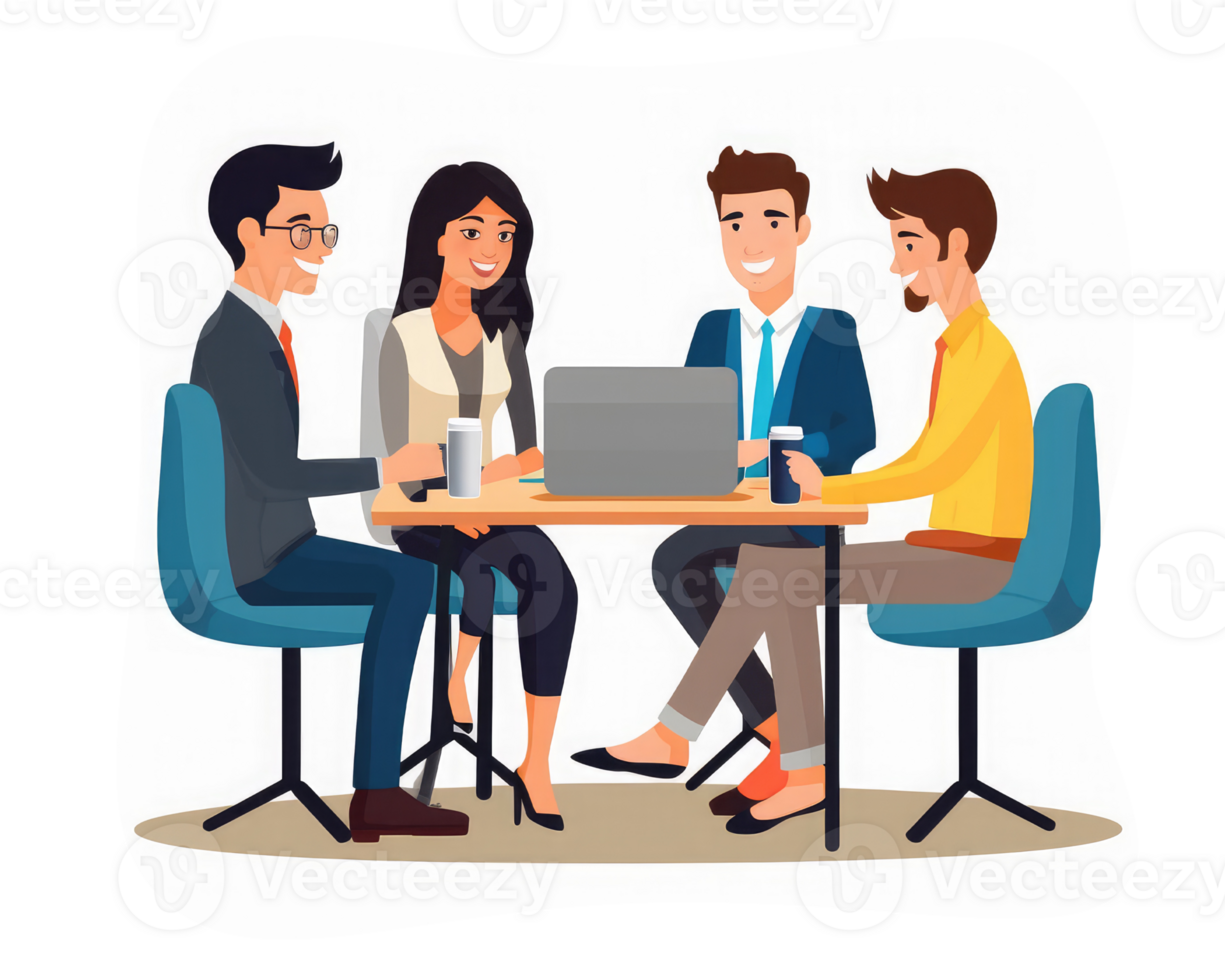 team talking and listening to each other in the office . AI Generated png