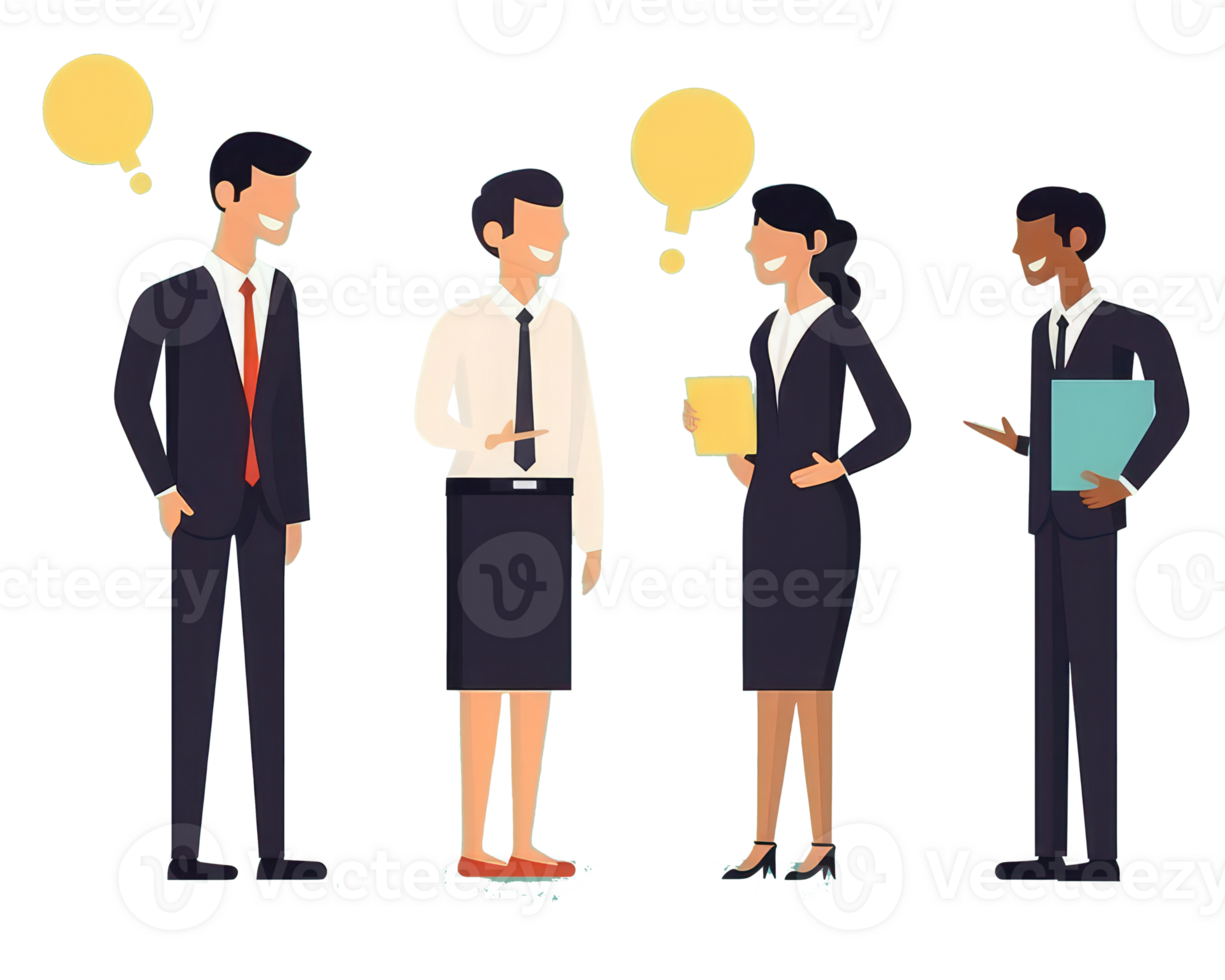 group of business people talking with speech bubbles . AI Generated png