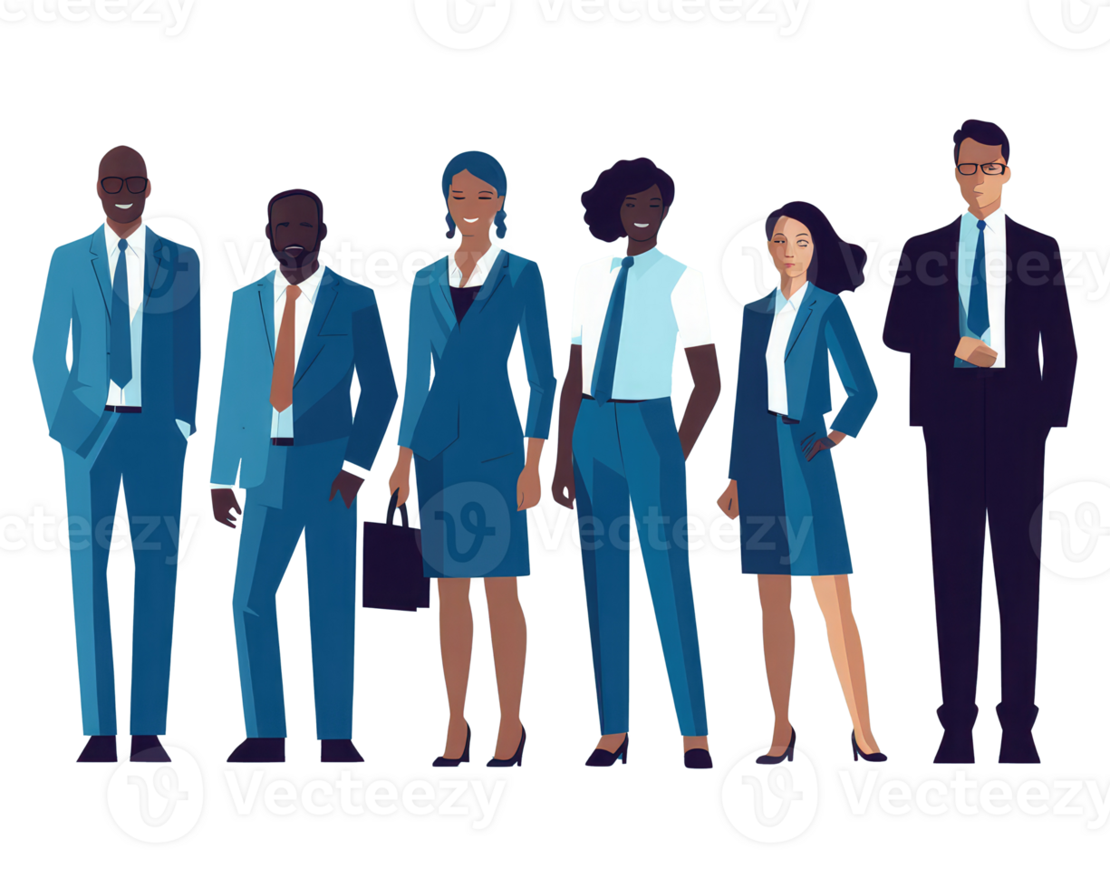 business attire, such as men and women in suits . AI Generated png