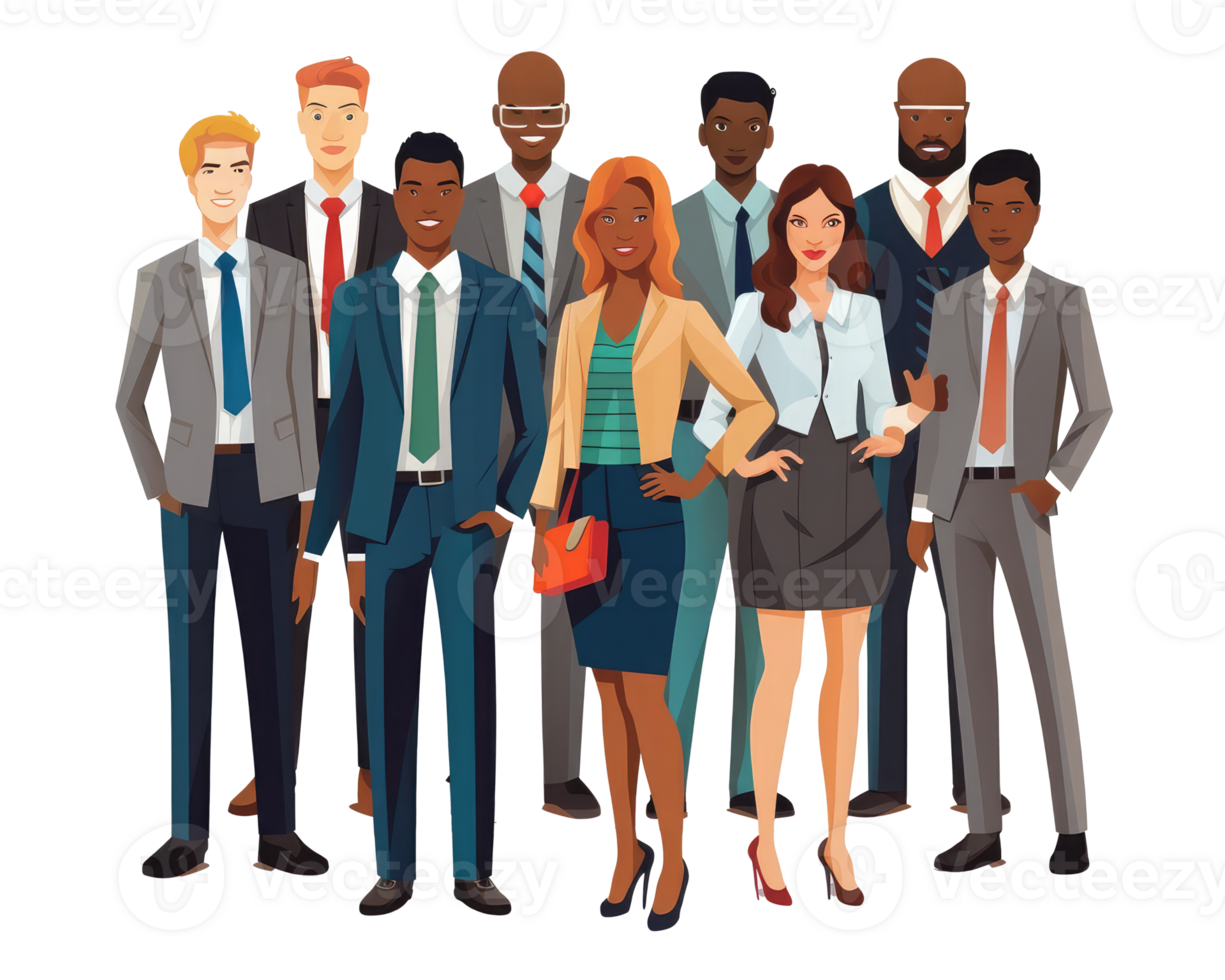 business attire, such as men and women in suits . AI Generated png