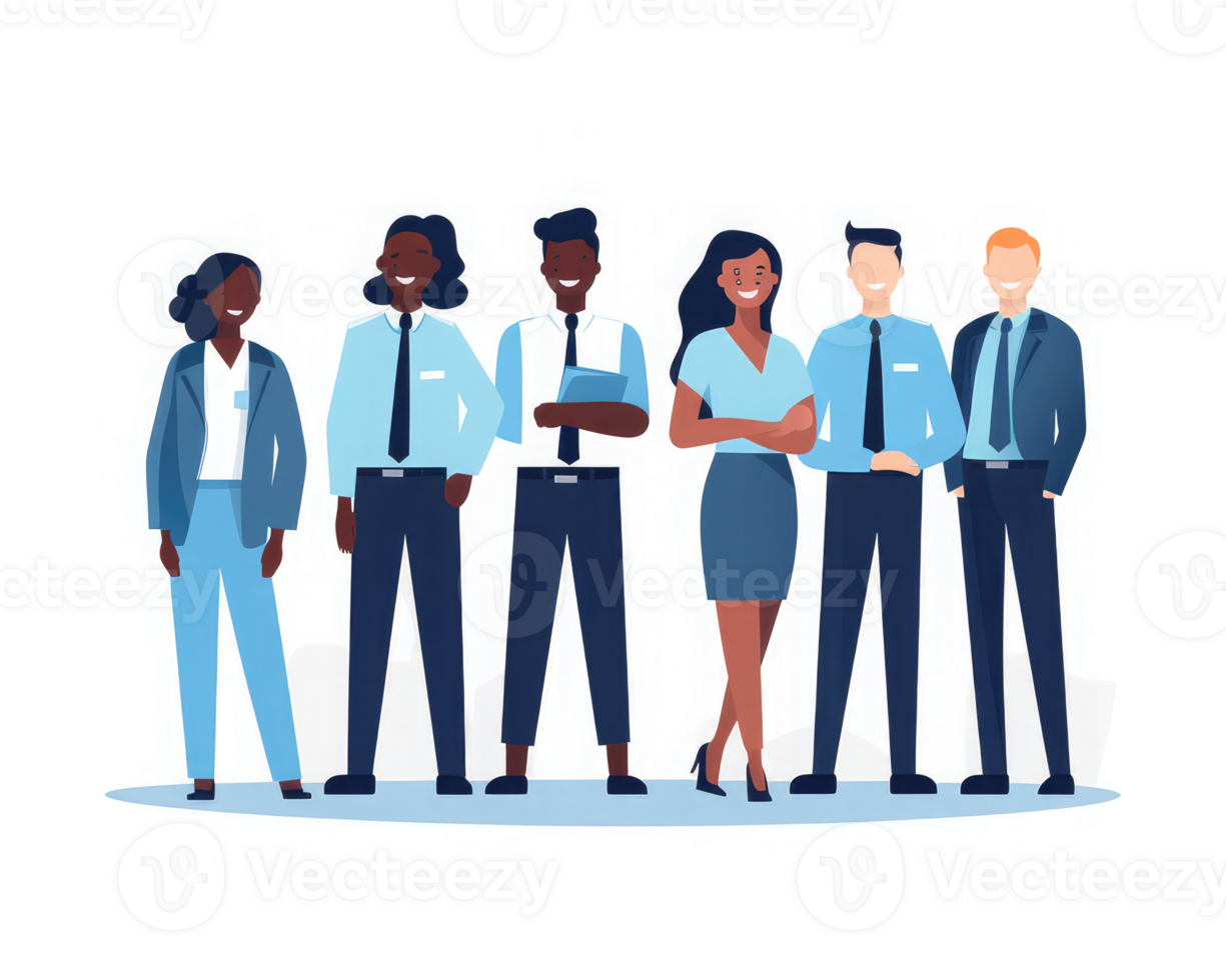 Group of various professionals standing together Smile and dress professionally . AI Generated png