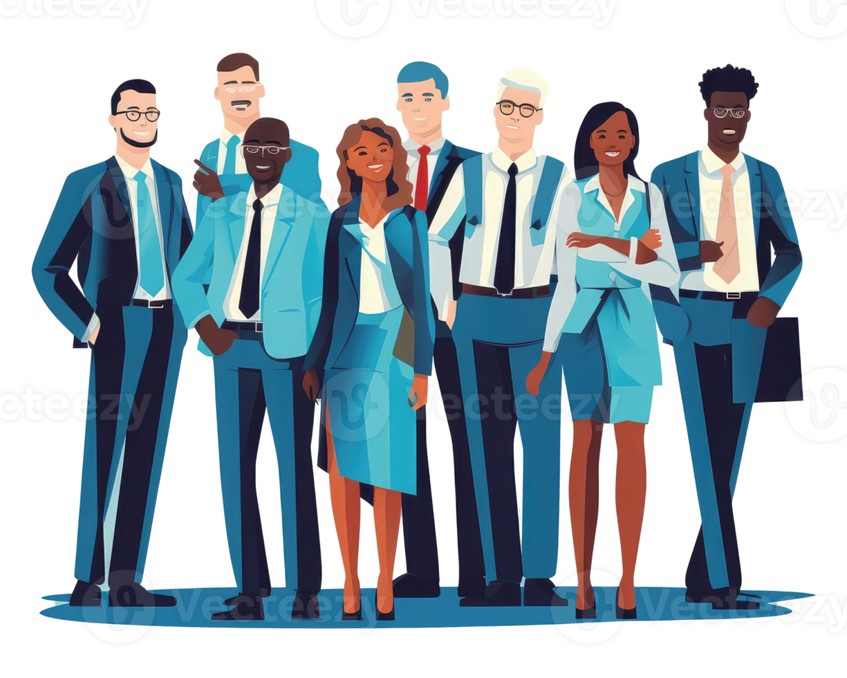 business attire, such as men and women in suits . AI Generated png