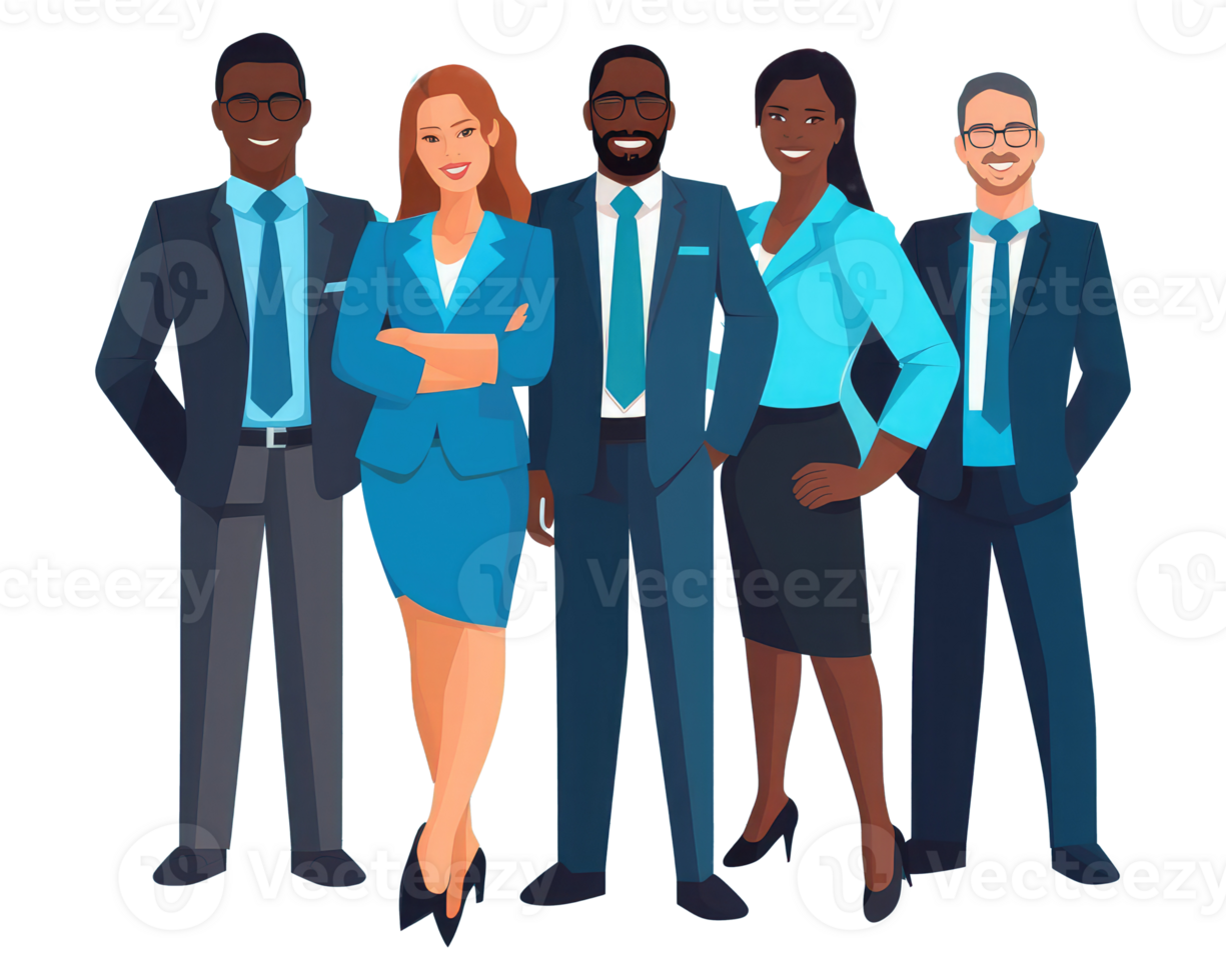 business attire, such as men and women in suits . AI Generated png