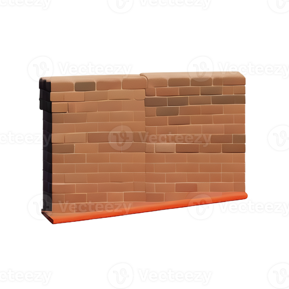 brick wall 3d rendering icon illustration png