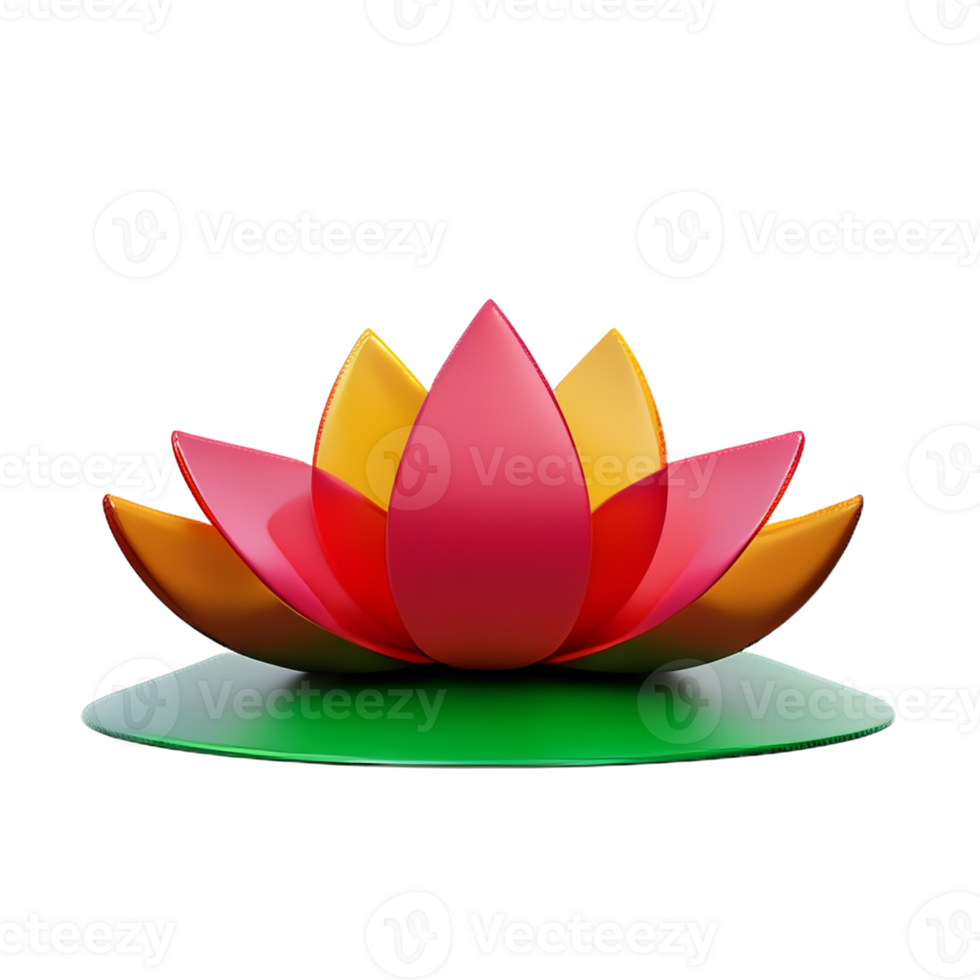 lotus flower 3d rendering icon illustration png