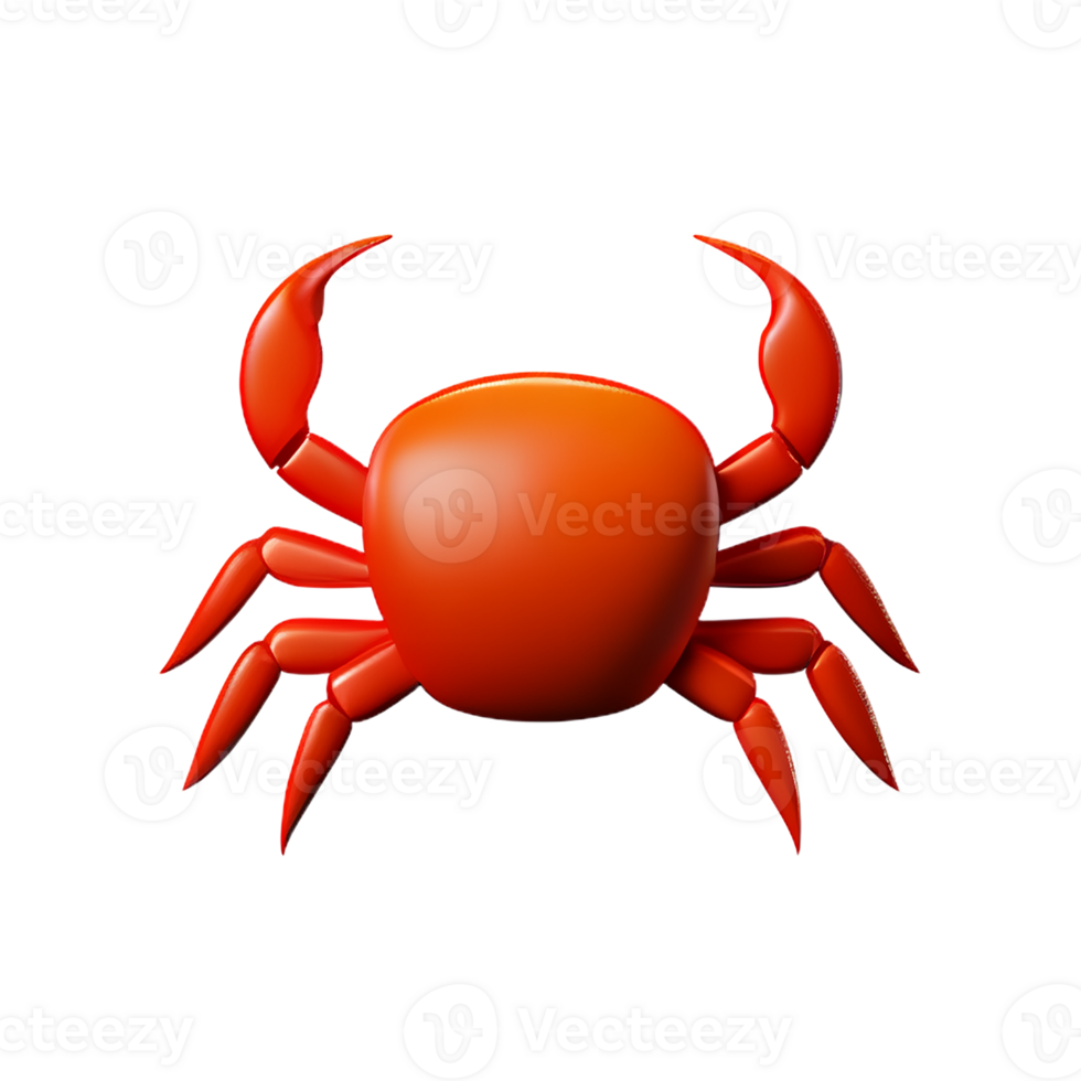 crab 3d rendering icon illustration png