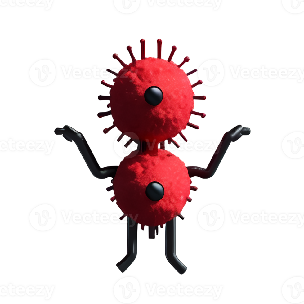virus 3d rendering icon illustration png