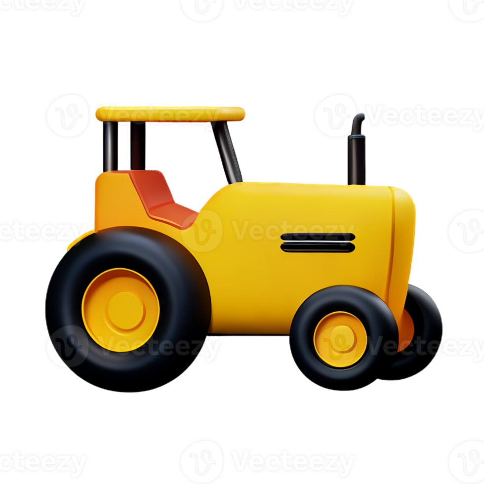 tractor 3d rendering icon illustration png