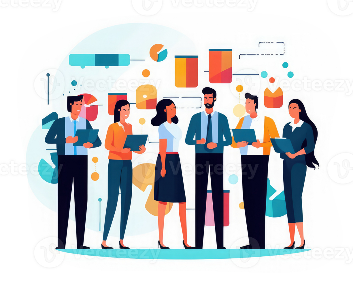 Business employees sharing information . AI Generated png