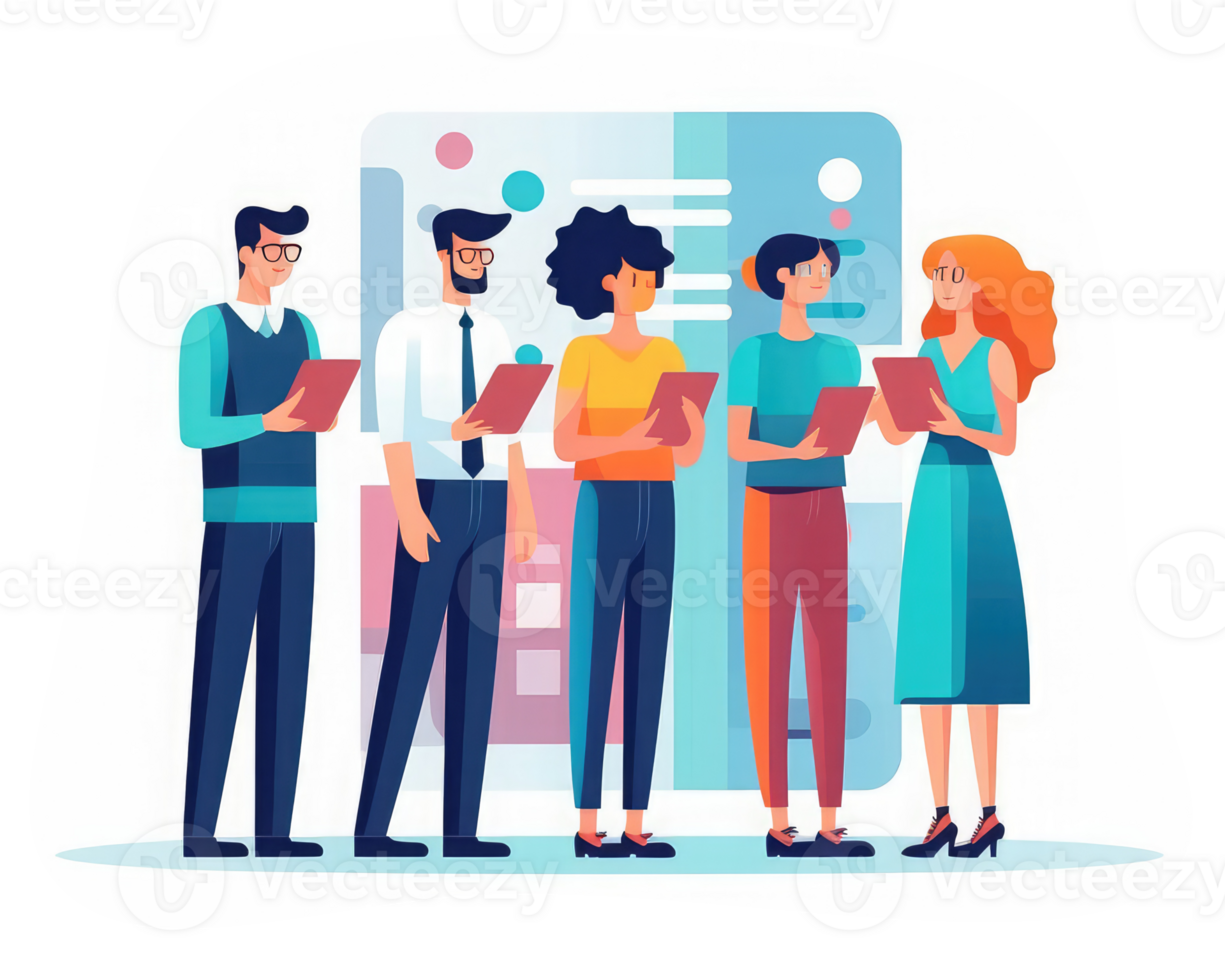 Business employees sharing information . AI Generated png