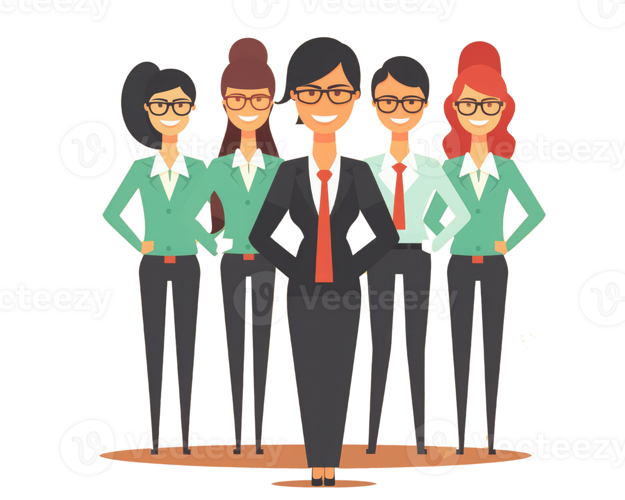 achieve goals female manager with team . AI Generated png