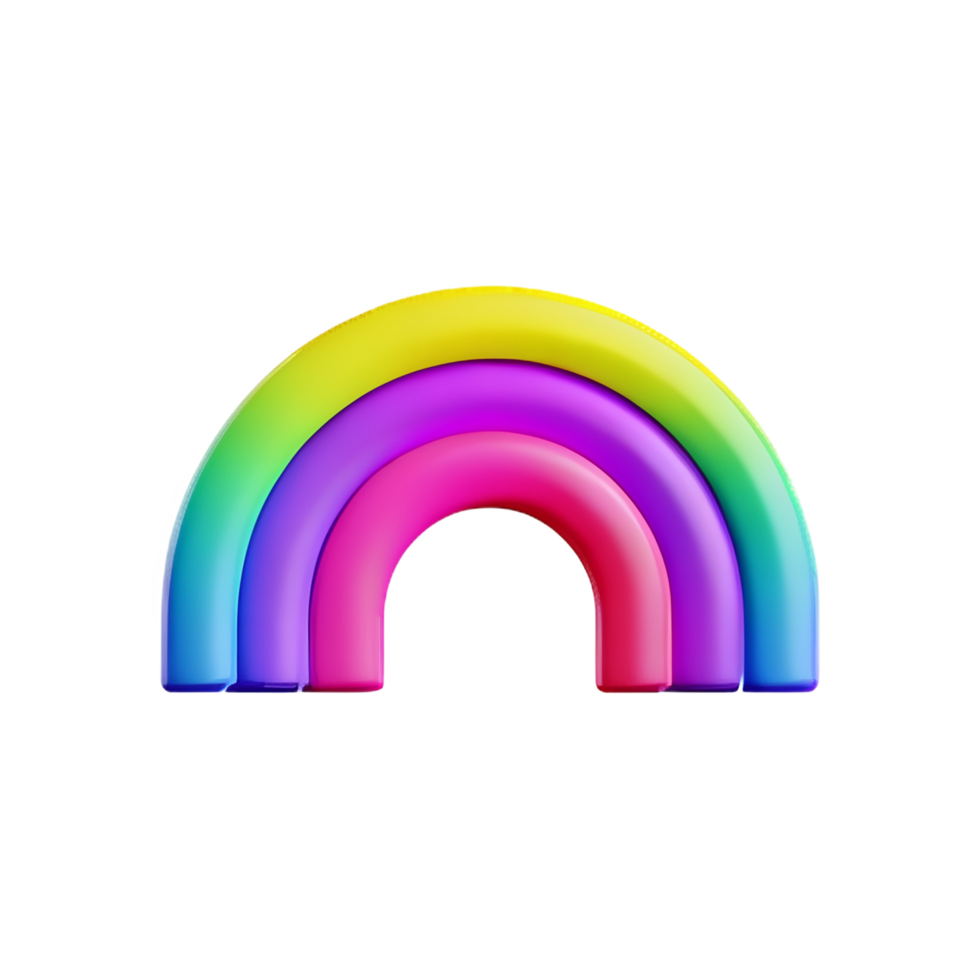 boho rainbow 3d rendering icon illustration png
