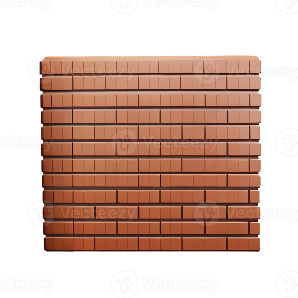 brick wall 3d rendering icon illustration png