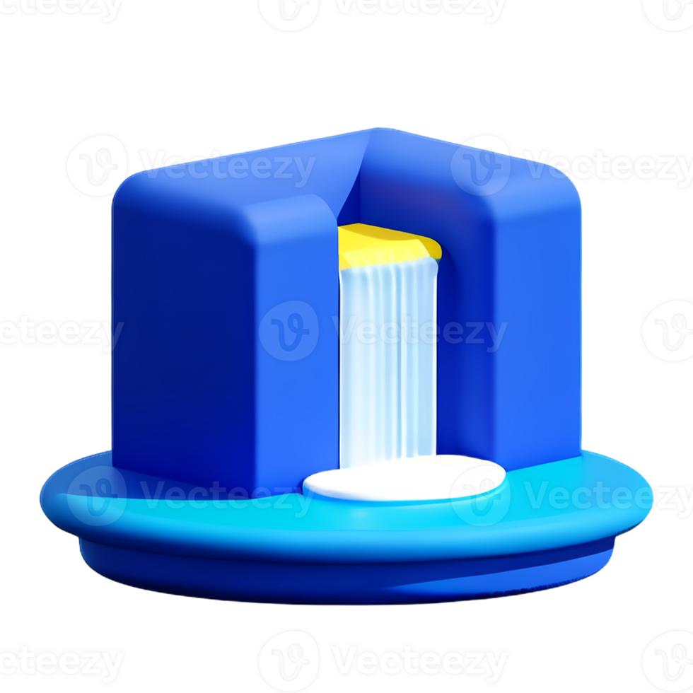 waterfall 3d rendering icon illustration png