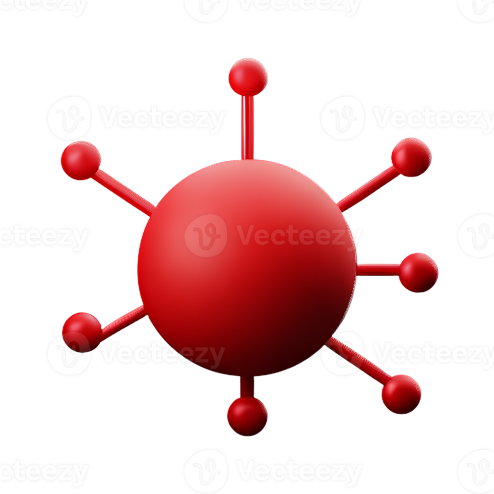 virus 3d rendering icon illustration png