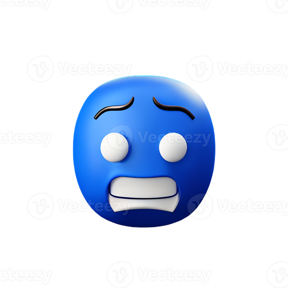 stress face 3d rendering icon illustration png