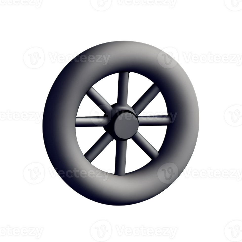 wheel 3d rendering icon illustration png