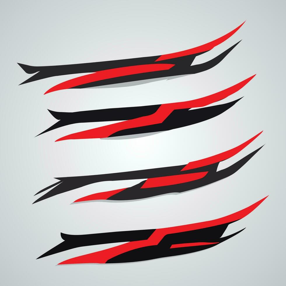Unique car decal sticker collection black and red vector