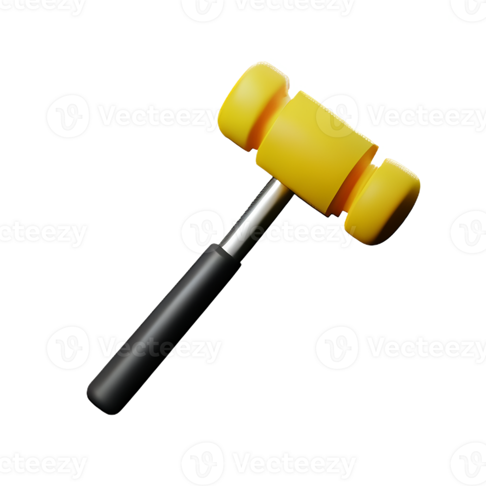 hammer 3d rendering icon illustration png