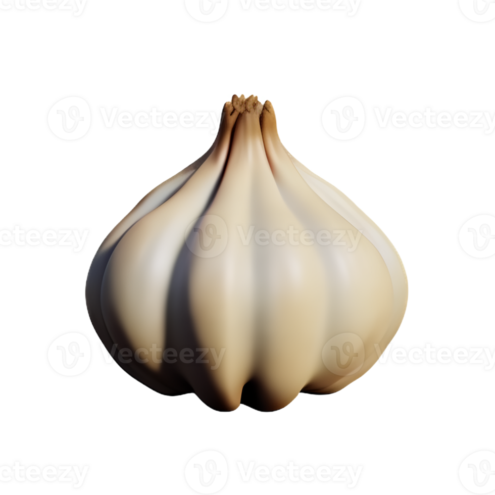 garlic 3d rendering icon illustration png