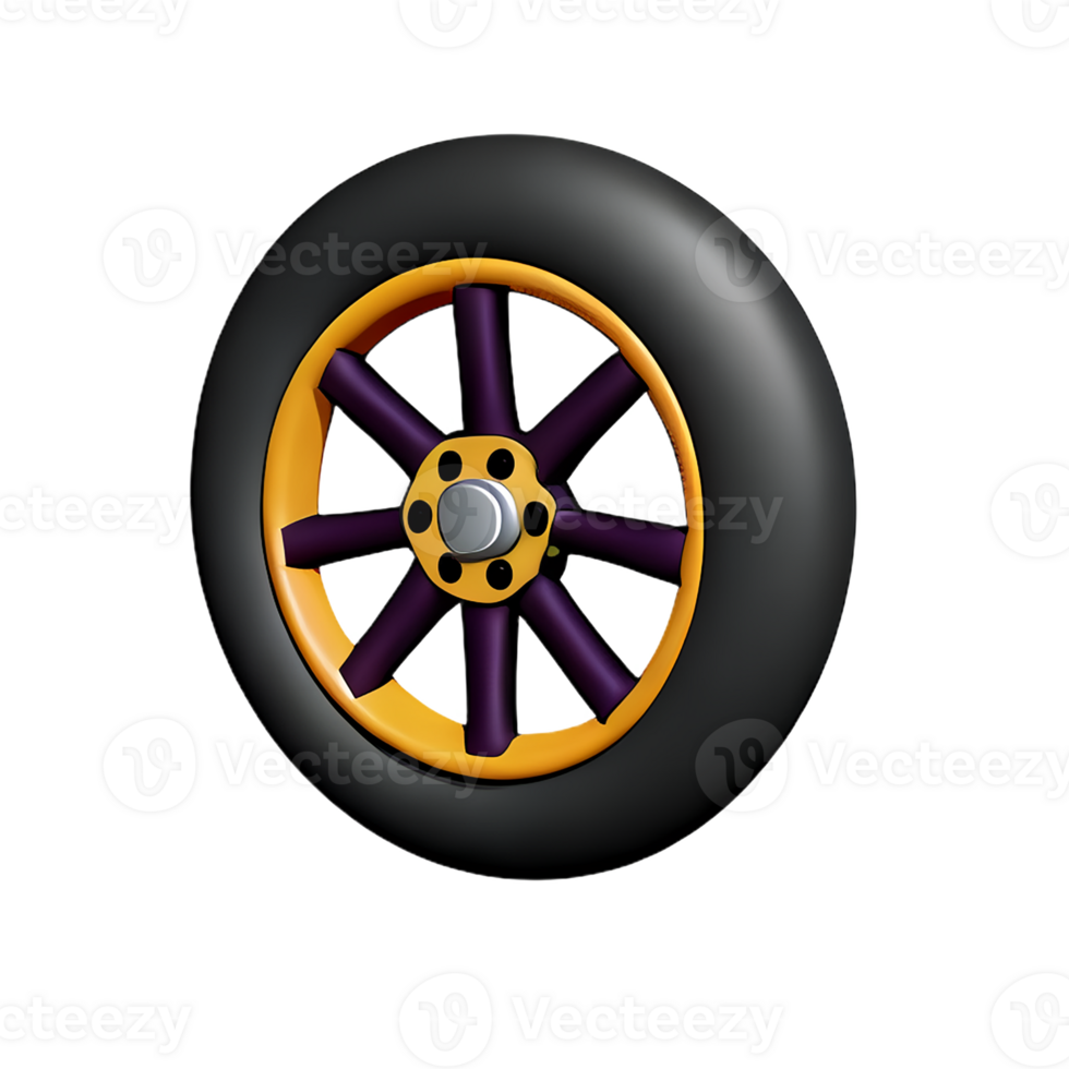 wheel 3d rendering icon illustration png