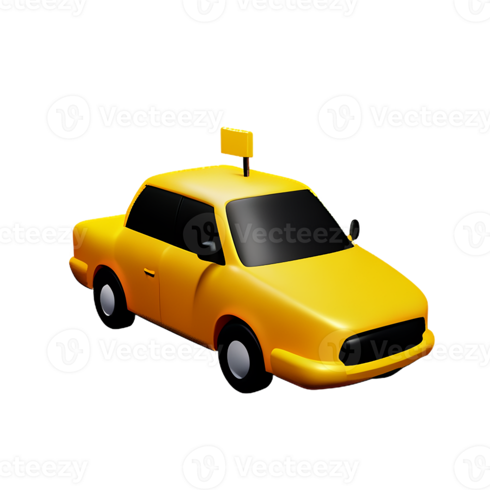 taxi 3d rendering icon illustration png