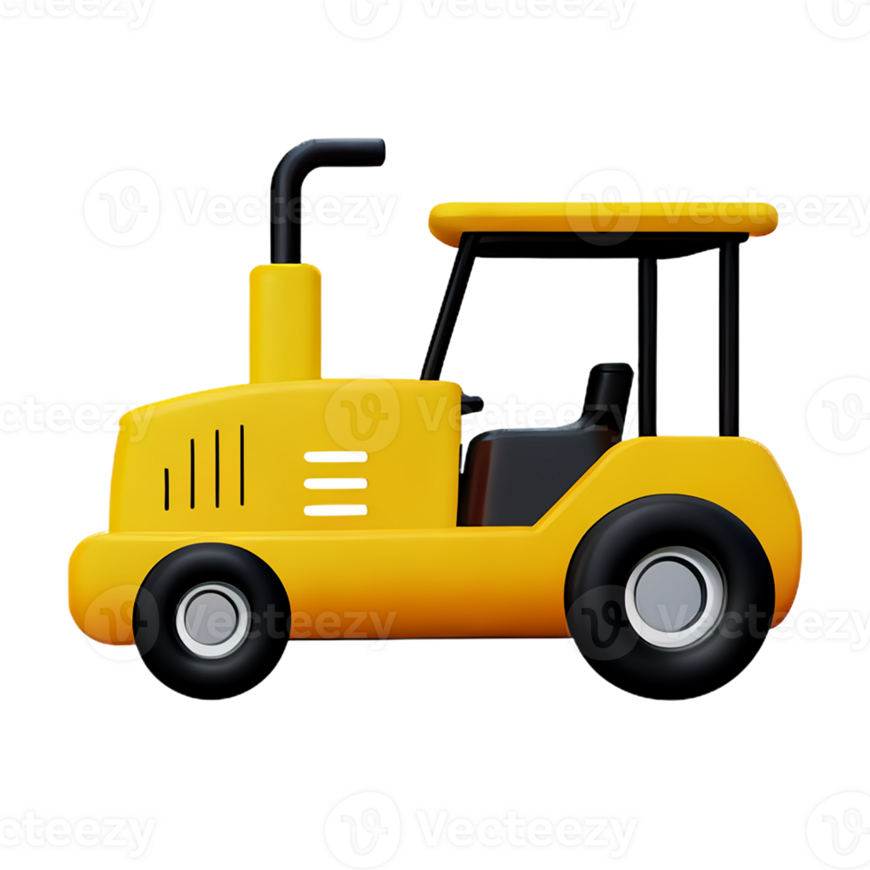 tractor 3d rendering icon illustration png