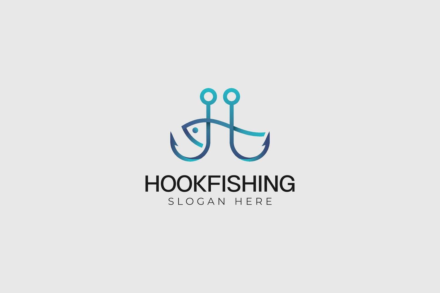 Hook fishing logo and icon vector