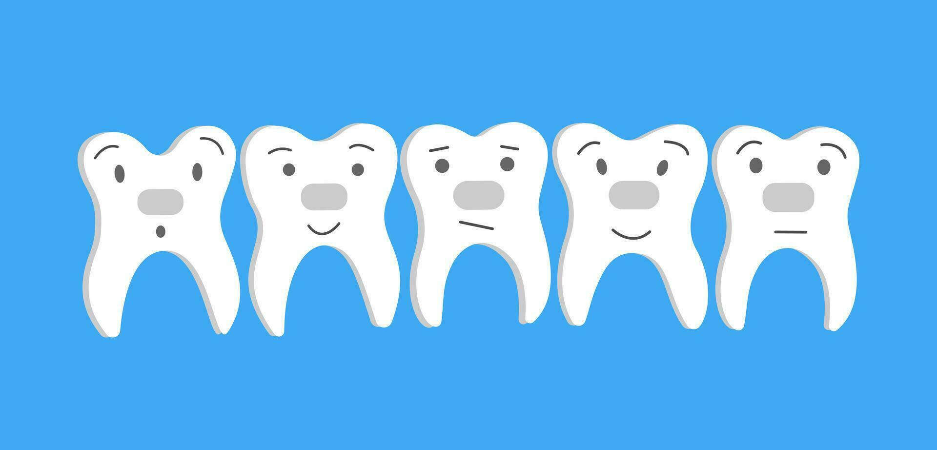 plano linda dientes después tirantes tratamiento. dental ortodoncia cuidado. oral higiene concepto para niños para pediátrico odontología. dientes limpieza y prevención. vector mano dibujar ilustración