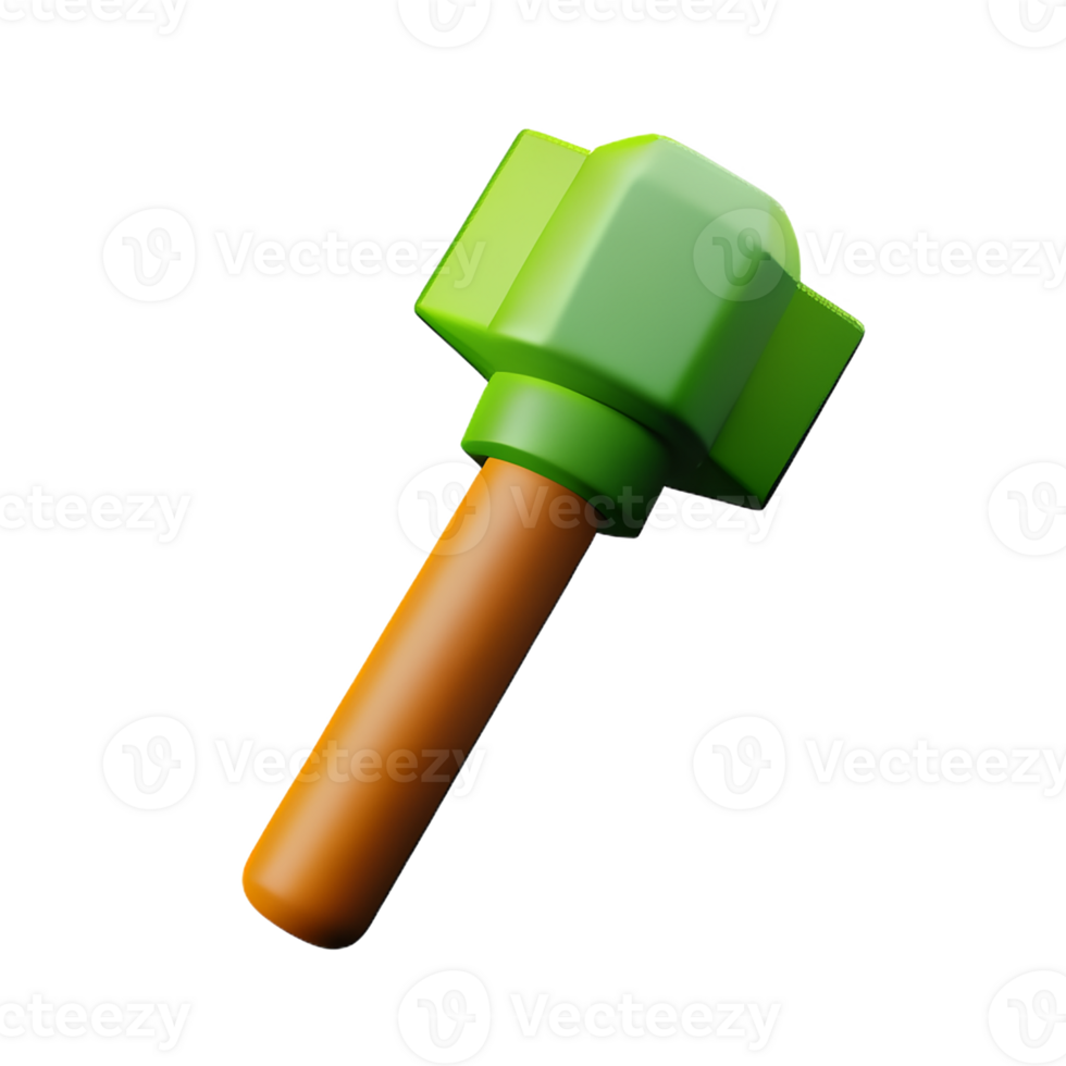 hammer 3d rendering icon illustration png