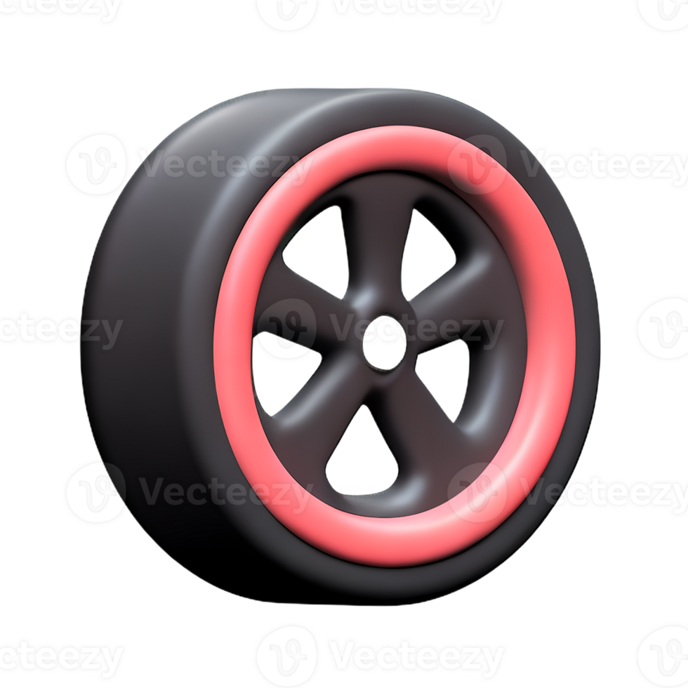 wheel 3d rendering icon illustration png