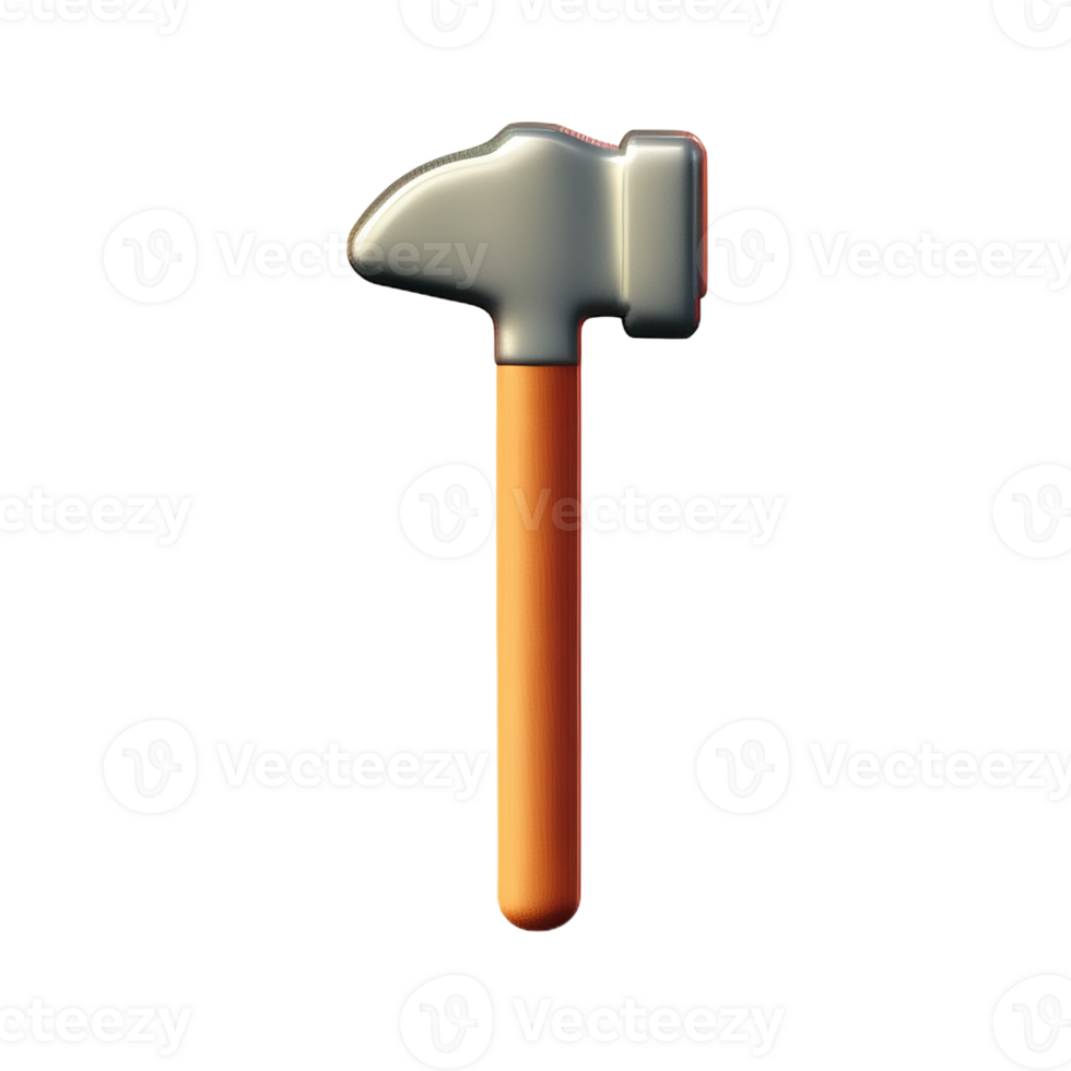 hammer 3d rendering icon illustration png