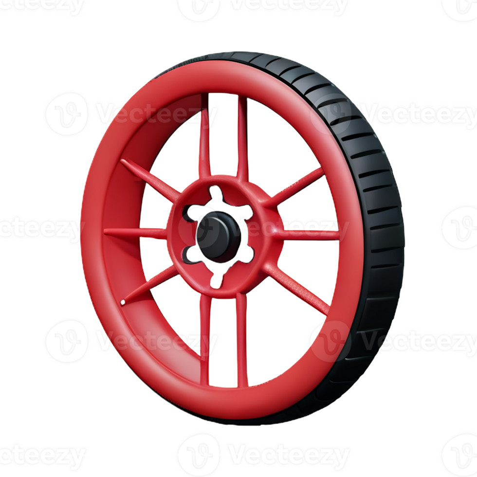 wheel 3d rendering icon illustration png