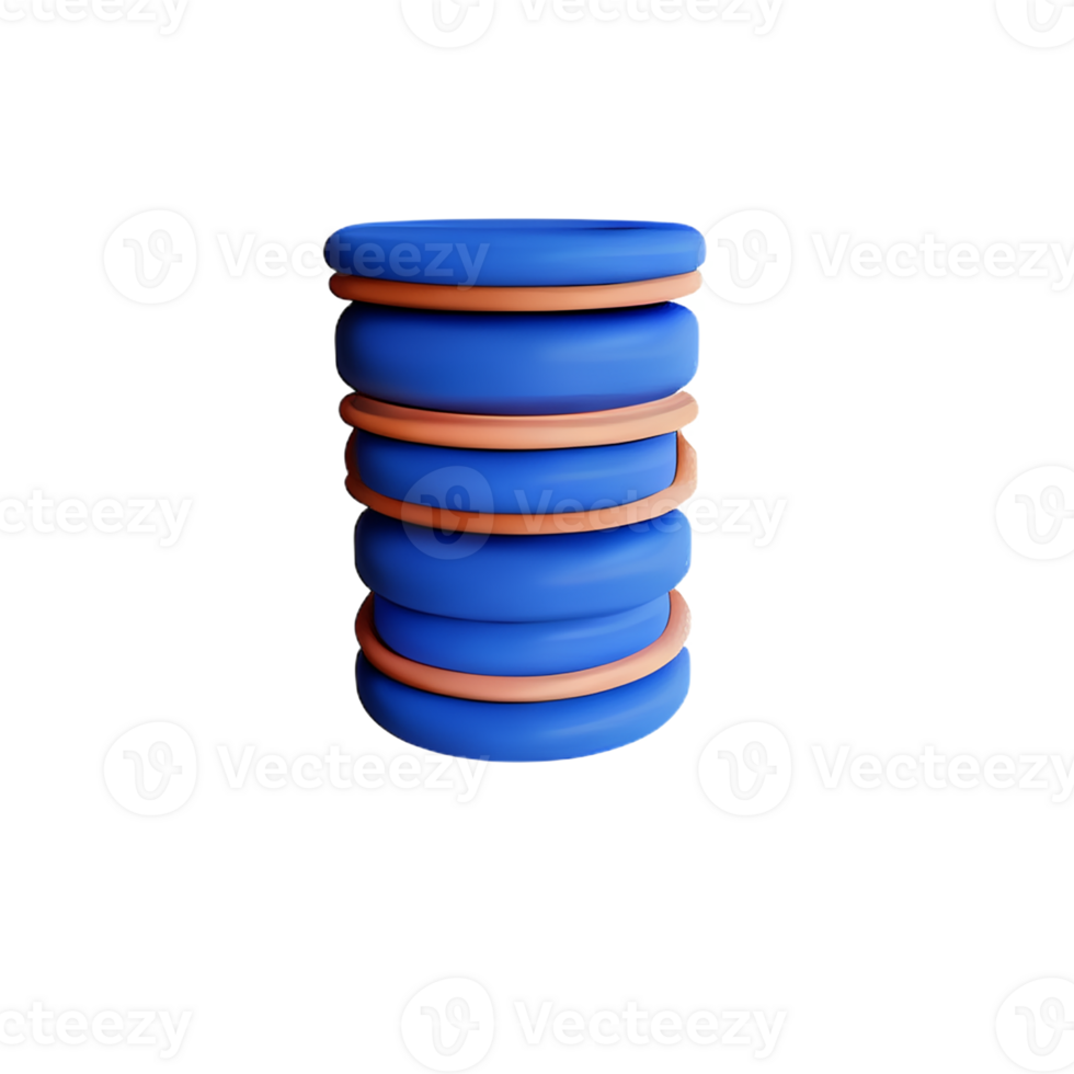 database 3d rendering icon illustration png