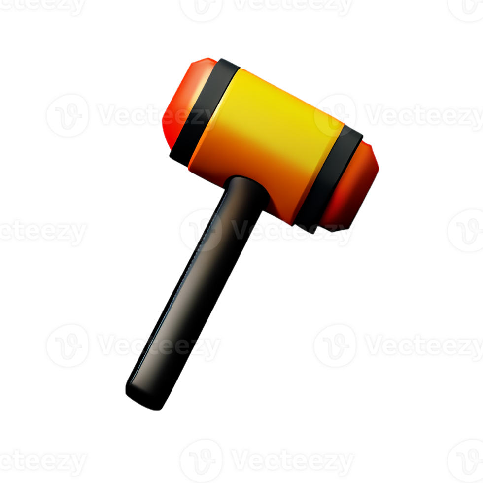 hammer 3d rendering icon illustration png