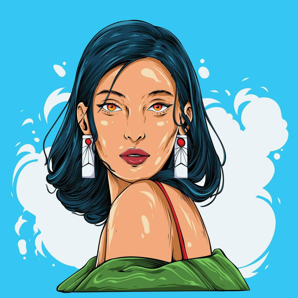 women in the light illustration vector