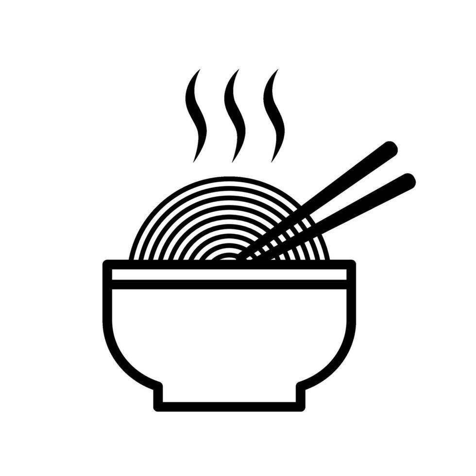 Noodle bowl icon isolated on white background. vector