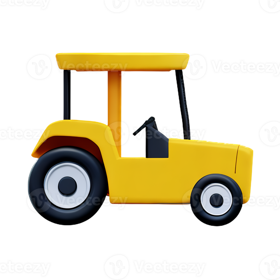 tractor 3d rendering icon illustration png