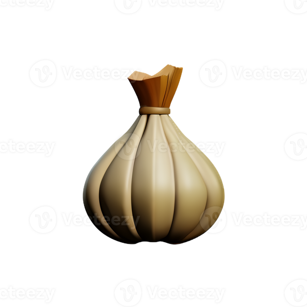 garlic 3d rendering icon illustration png