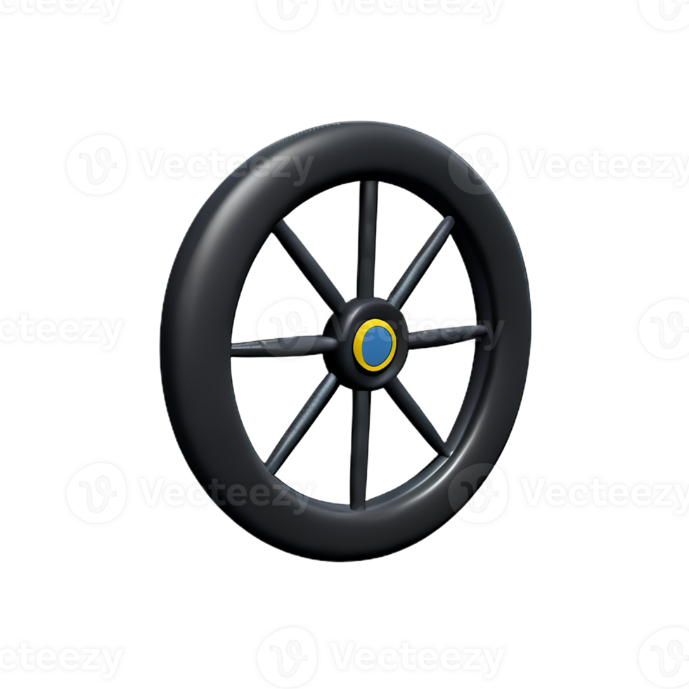 wheel 3d rendering icon illustration png