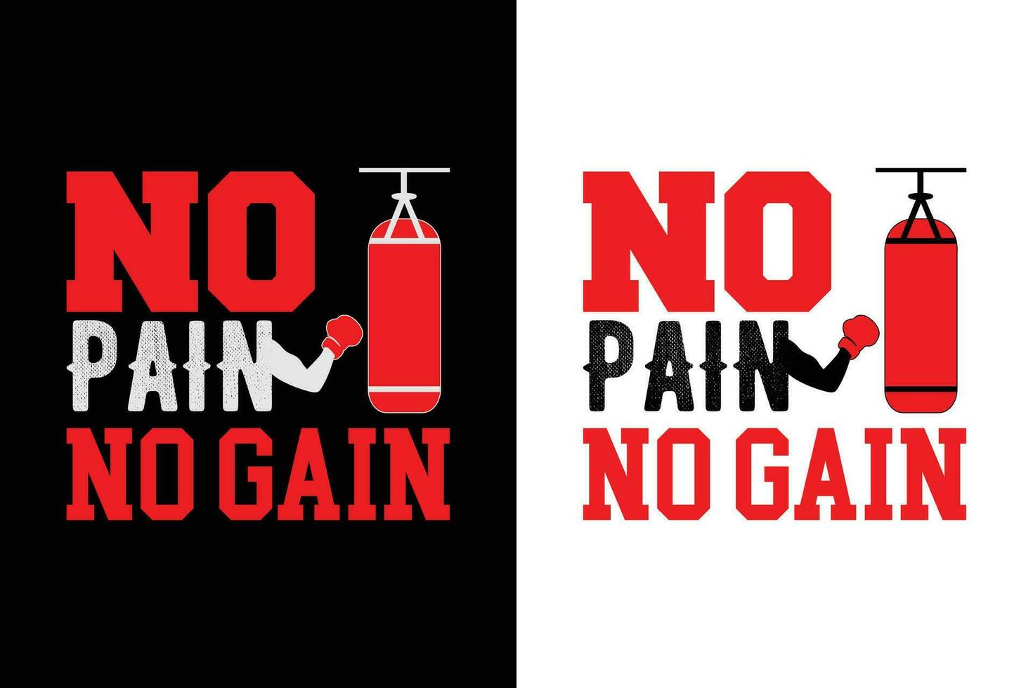 No pain no gain typography t-shirt design for print. Motivational quotes, slogan, Vector illustrations