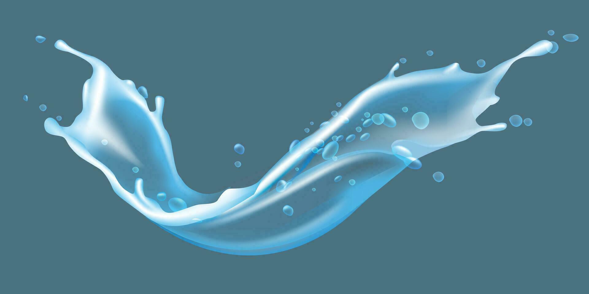 Clear liquid water splash isolate background vector